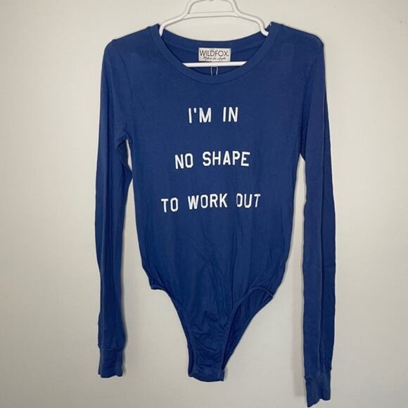 Wildfox Blue Graphic Bodysuit NWT Size S - Picture 2 of 5